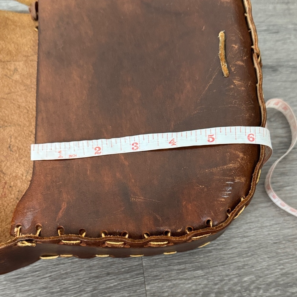 Vintage Brown Embossed Leather Bag - Picture 13 of 14